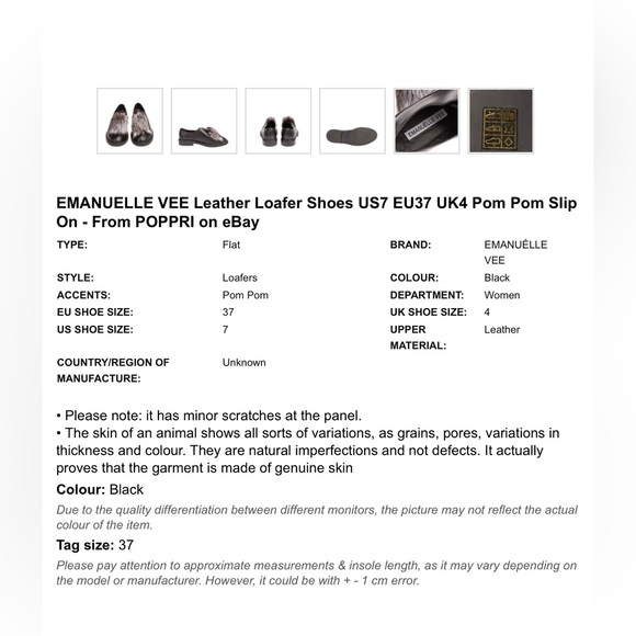 Emanuelle Vee Leather Loafter Shoes 37/7 - Picture 11 of 11